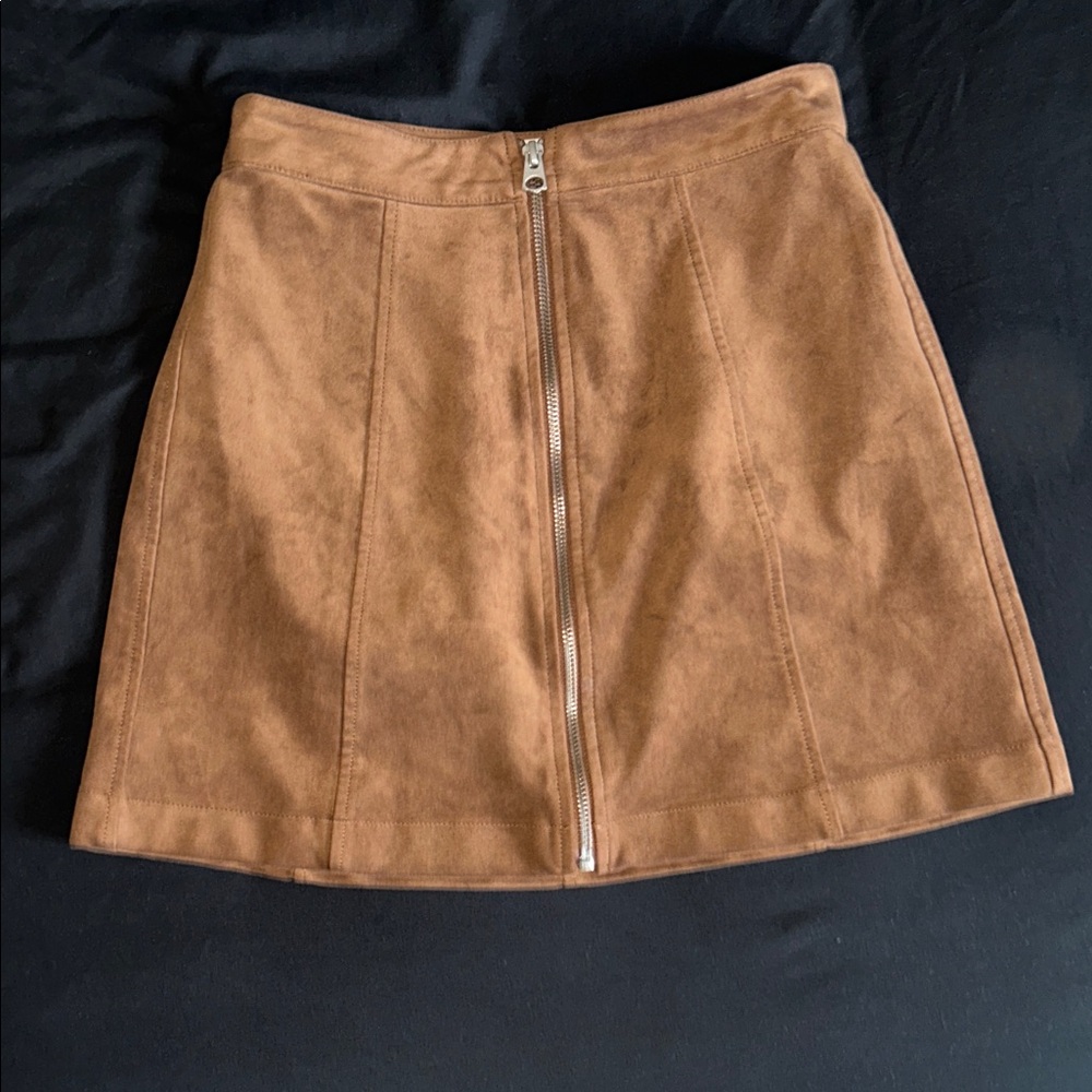 Aritzia Wilfred Free Brown Suede Finish Mini Skirt
